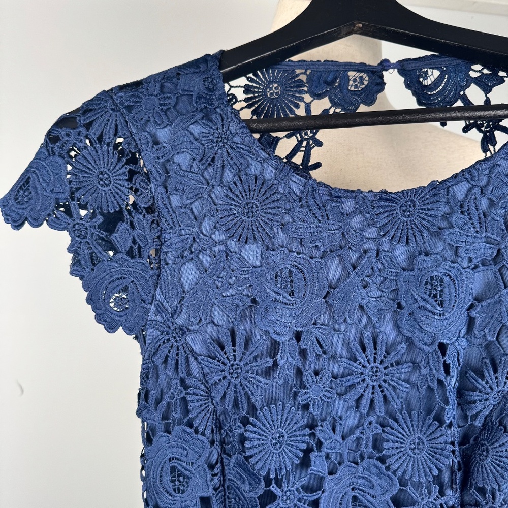Lulu's Navy Backless Dress - Picture 2 of 10